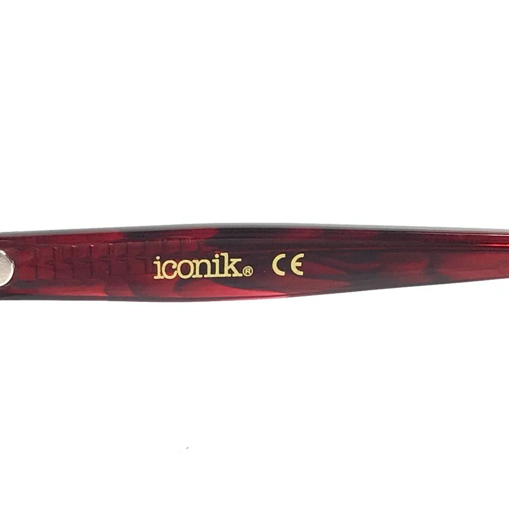Iconik Eyeglasses Frames Colette C01 Black Red Tortoise Horn Rim 50-17-135